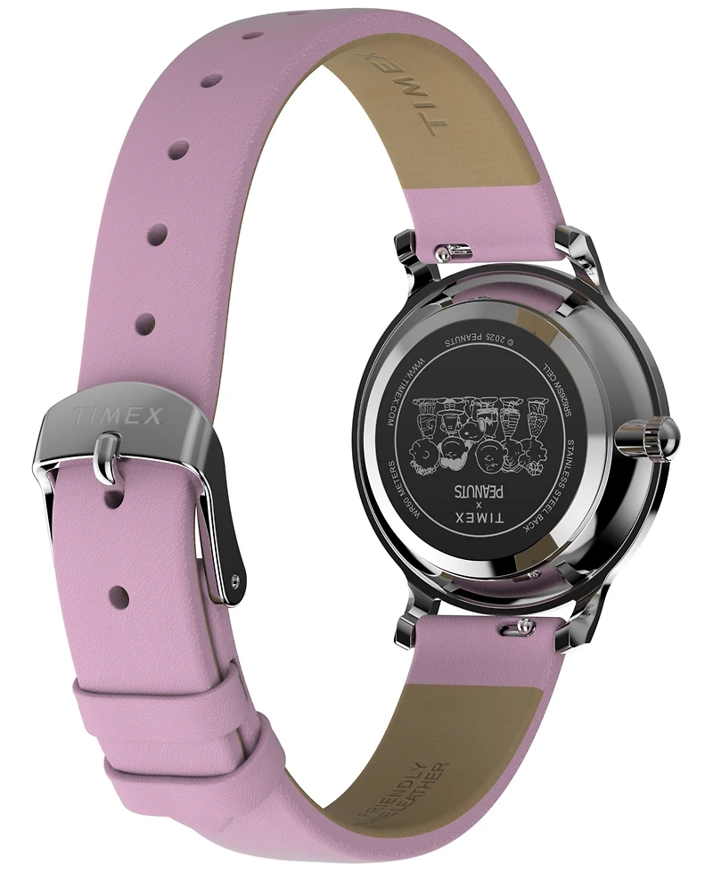 Timex Women's Quartz Analog Purple Leather Watch, 31mm