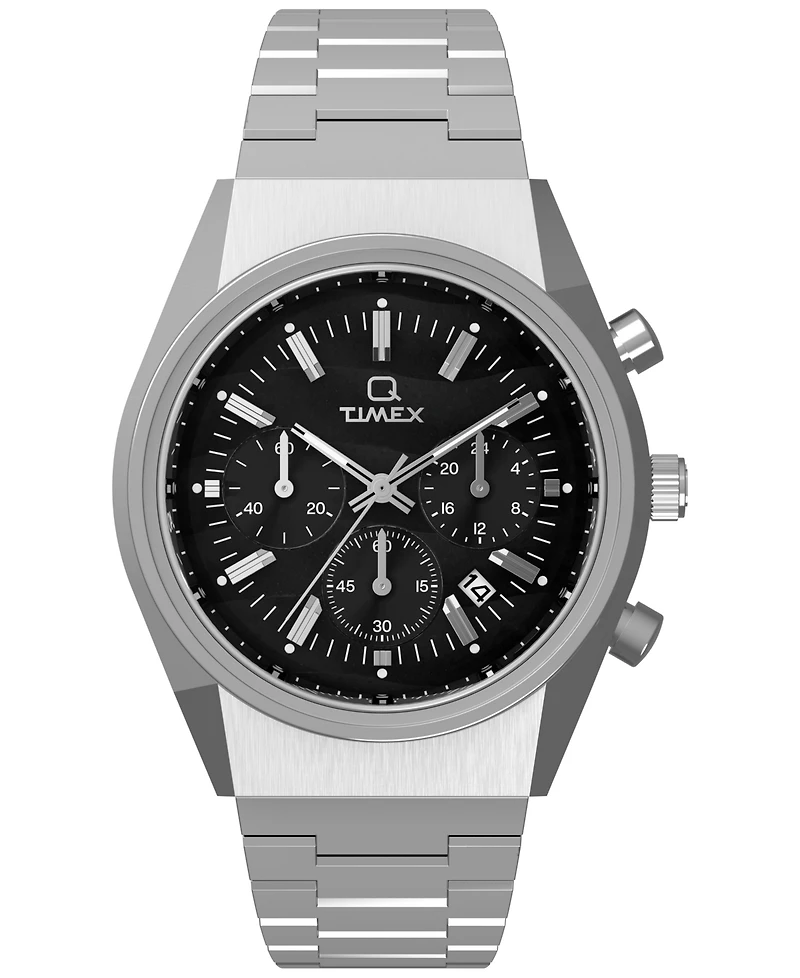Timex Men's Chronograph Silver-Tone Stainless Steel Watch, 40mm