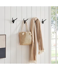 Danya B 4 Piece Goat Head with Horns Decorative Wall Hook Set