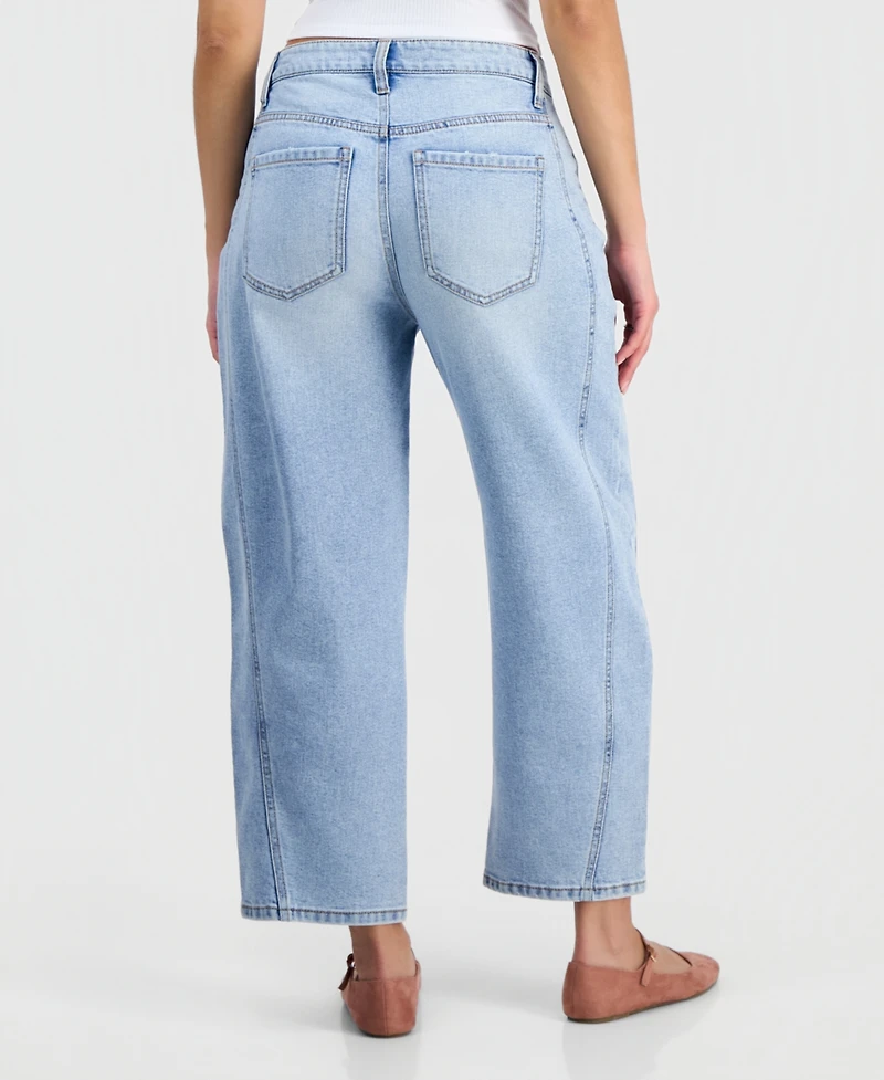 Celebrity Pink Juniors' High Rise Barrel-Leg Jeans