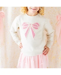 Sweet Wink Big Girls Pearl Bow Patch Sweatshirt