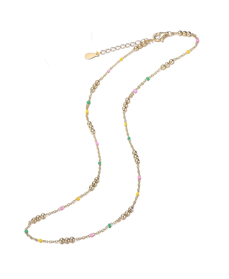 GiGiGirl 14K Gold Plated with Multi Color Beads Necklace
