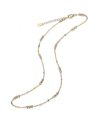 GiGiGirl 14K Gold Plated with Multi Color Beads Necklace