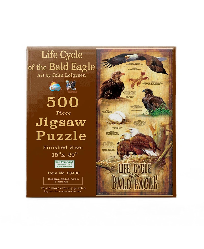 SunsOut Life Cycle of the Bald Eagle 500 piece Jigsaw Puzzle for Adults