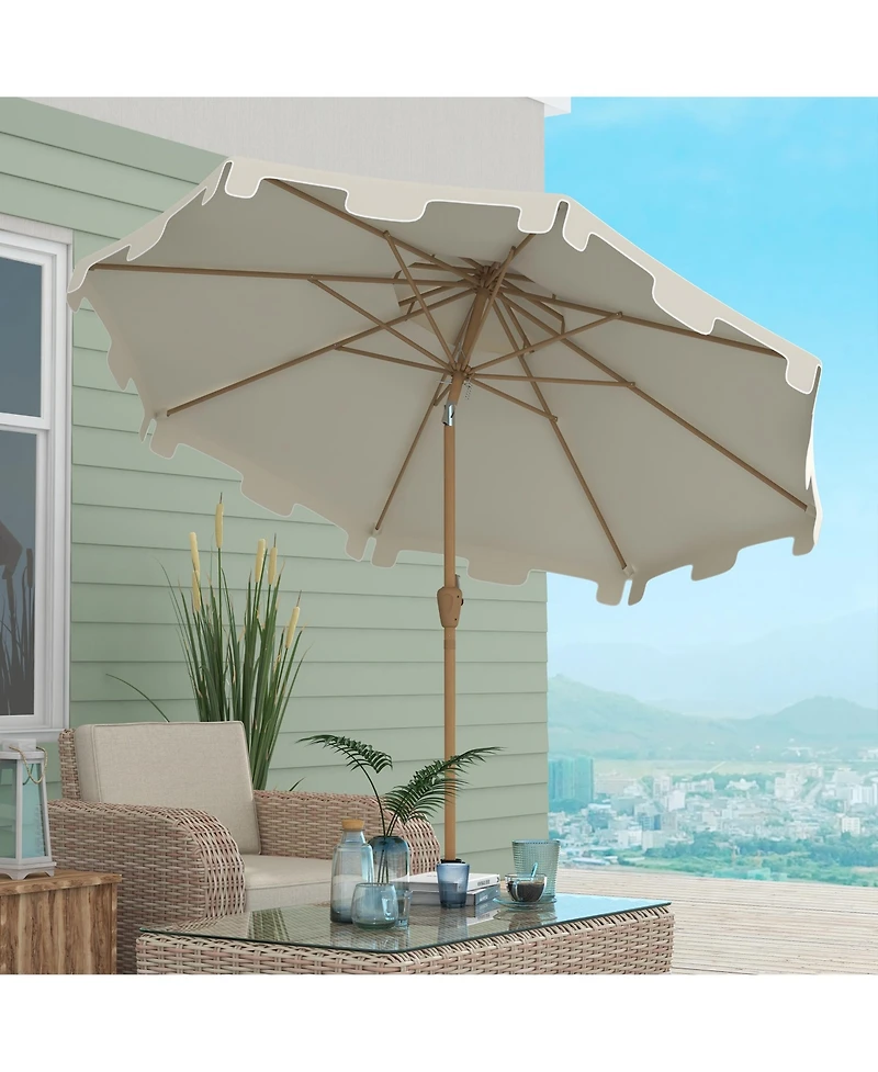 Outsunny 9' Patio Umbrella with Tilt and Crank, Outdoor Umbrella,