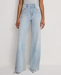 Good American Women's Soft-Tech Waist Palazzo Jeans