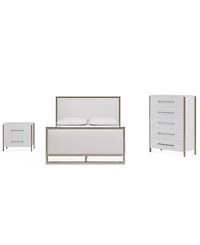 Furniture Emila 3-Pc. Upholstered Queen Bedroom Set Bed, 2-Drawer Nightstand and Chest