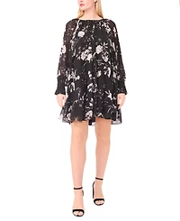 Msk Plus Printed Round Neck Shift Dress