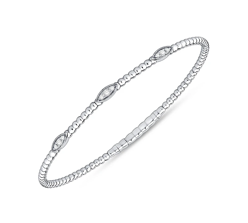 Macy's Diamond Flexible Bangle Bracelet (1/6 ct. t.w.) in Sterling Silver