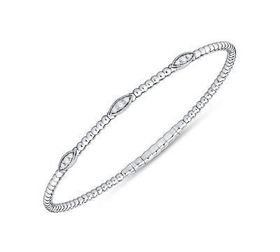 Macy's Diamond Flexible Bangle Bracelet (1/6 ct. t.w.) in Sterling Silver