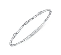 Macy's Diamond Flexible Bangle Bracelet (1/6 ct. t.w.) in Sterling Silver