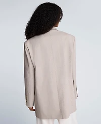 Kenneth Cole Women's 3-Button Plaid Jacket