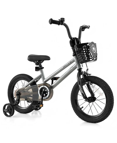 Kids Training Bike Adjustable with Dual Brakes and Front Basket