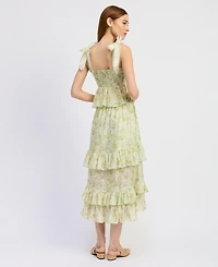 En Saison Women's Claire Ruffled Tiered A-Line Midi Skirt