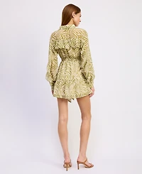 En Saison Women's Skylar Button Front Mini Dress