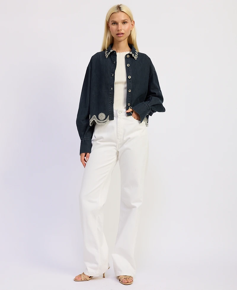 En Saison Women's Natalia Button Front Top