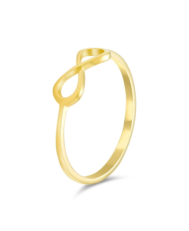 Bling Jewelry Minimalist Simple Midi Knuckle Finger Stackable Love Knot Infinity Ring Thin 1MM Band Gold Plated Sterling Silver