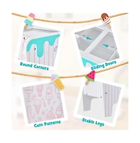 Hongge Kids Ice Cream Cart Playset with Display Rack and Accessories