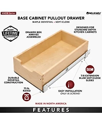 Rev-a-Shelf 20.71" Pullout Kitchen Cabinet Drawer w/ Soft-close, 4WDB-21SC-1