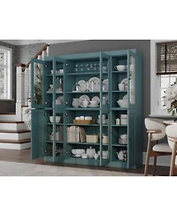 Palace Imports 100% Solid Wood 65" Pantry China Cabinet with Clear Glass, Shaker Doors & Adjustable Shelves