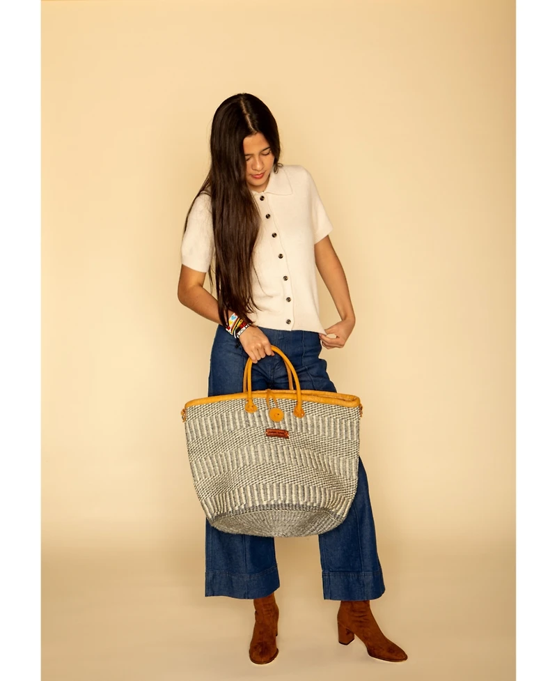 Ash Wisdom Handwoven Sisal Straw Basket Tote Bag