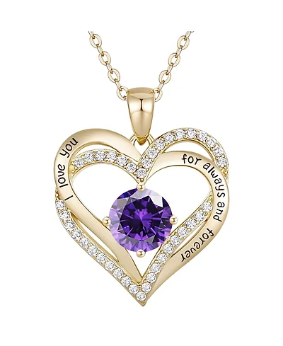 Radiant 14K Gold-Plated Birthstone Pendant Necklace