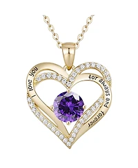 Radiant 14K Gold-Plated Birthstone Pendant Necklace