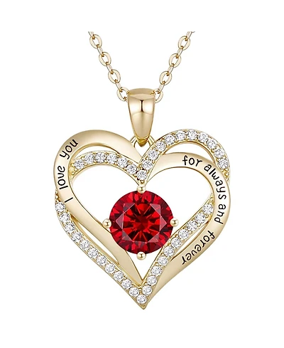 Radiant 14K Gold-Plated Birthstone Pendant Necklace