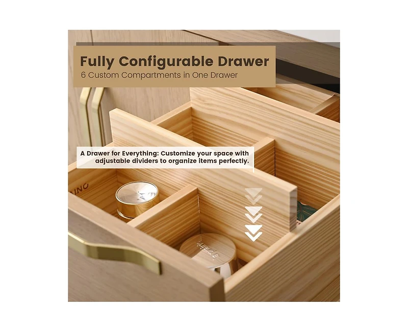 Casainc 60" Double Bathroom Vanity with Carrara Engineered Stone Top, Ceramic Sink and Soft-Close Drawers