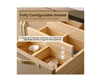 Casainc 60" Double Bathroom Vanity with Carrara Engineered Stone Top, Ceramic Sink and Soft-Close Drawers