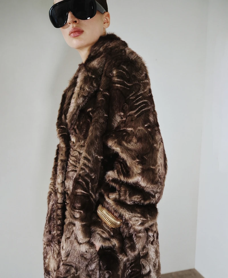 Mango Women's Textured Faux-Fur Coat