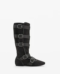 Mango Women's Buckle Suede Boots