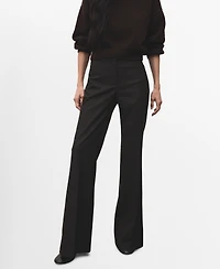 Mango Women's Mid-Rise Flare Pants