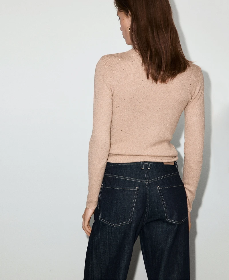 Mango Women's Lurex Perkins-Neck Sweater