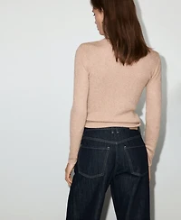 Mango Women's Lurex Perkins-Neck Sweater