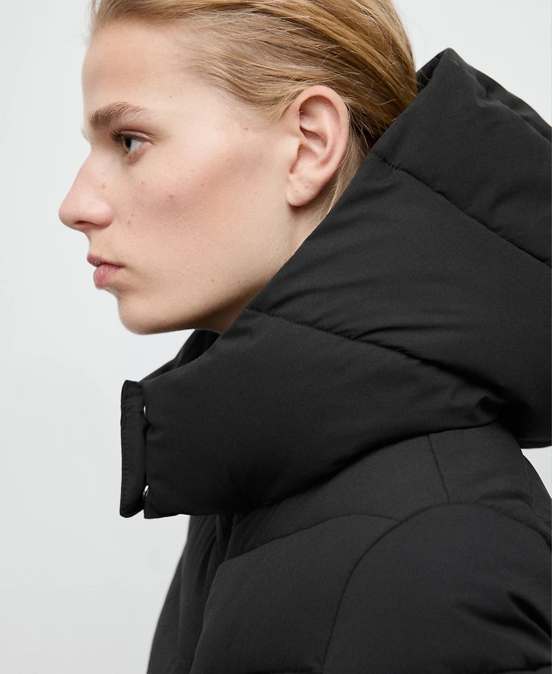 Mango Women's Hood Midi Quilted Anorak