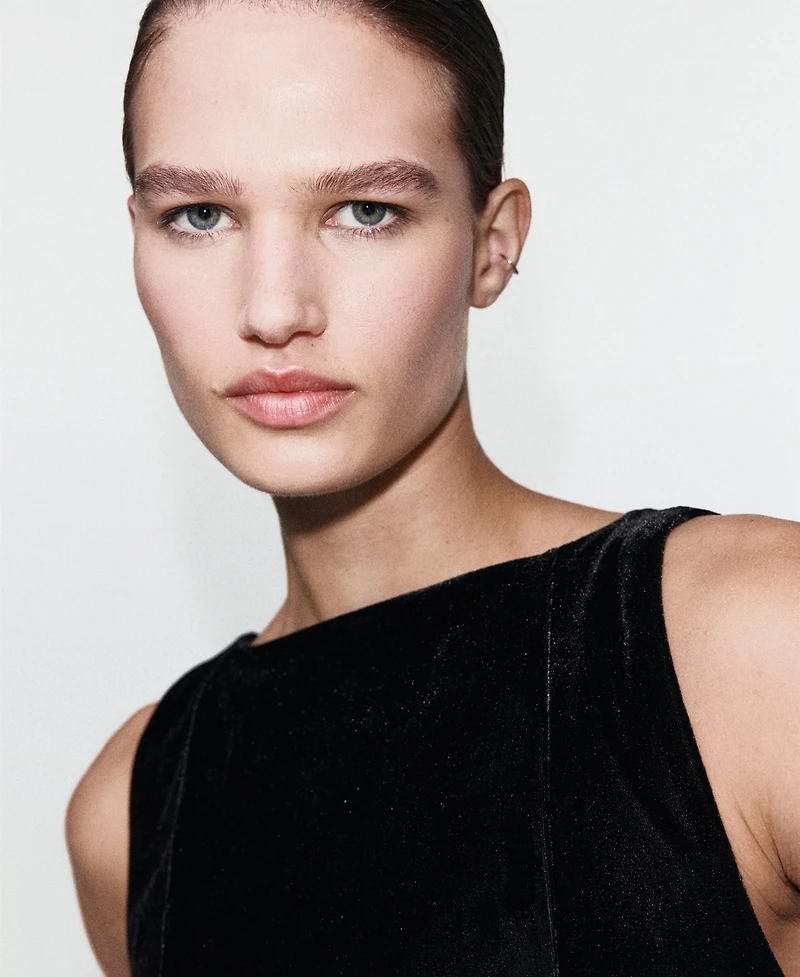 Mango Women's Velvet Fitted Dress