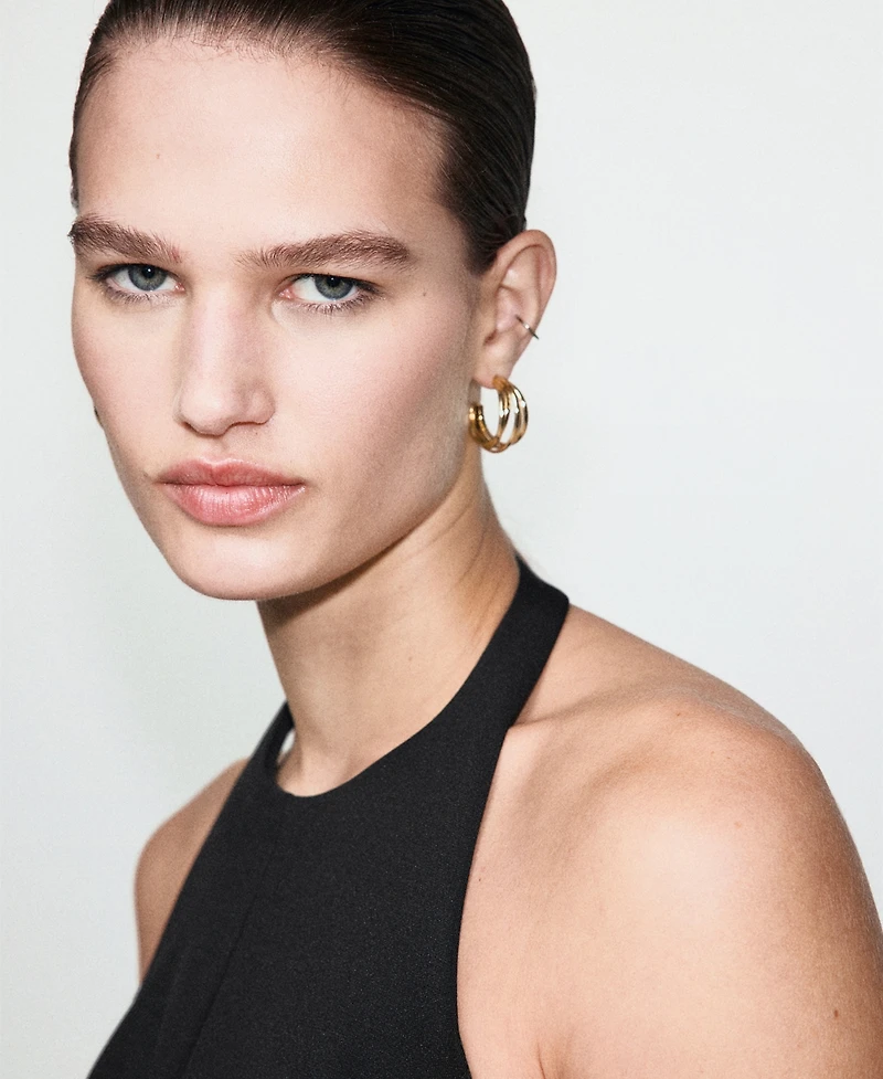 Mango Women's Halter Neck Peplum Top