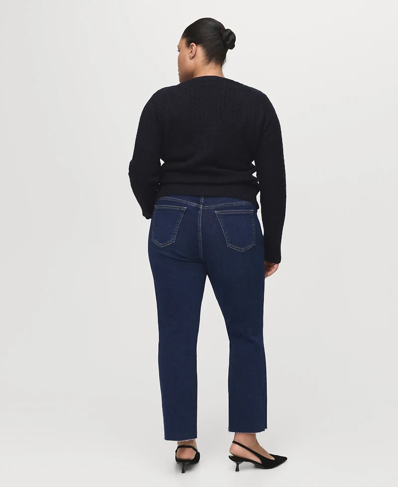 Mango Women's Sienna Flared Cropped Jeans