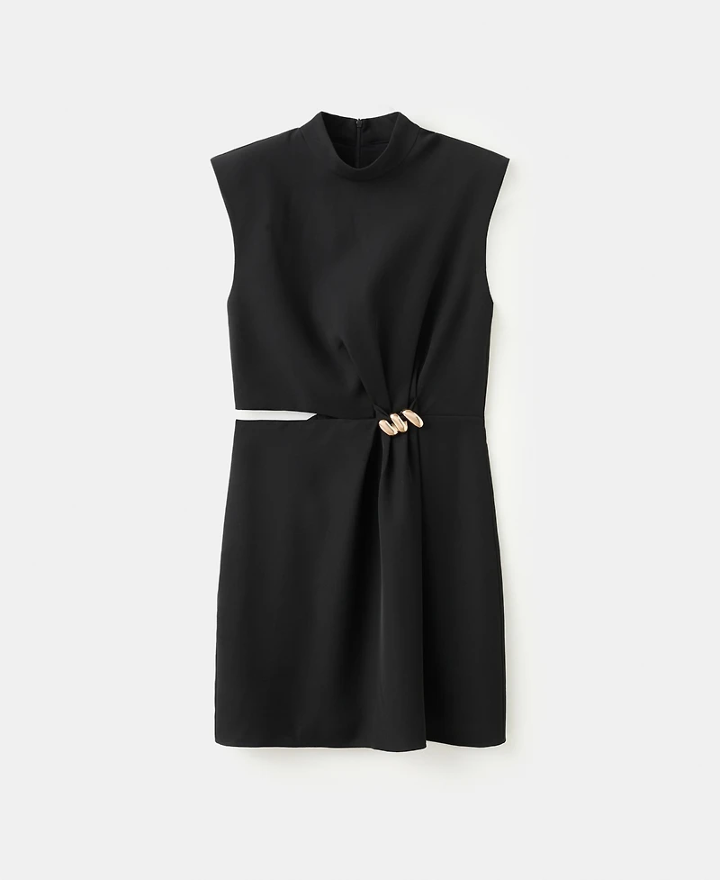 Mango Women's Metal Embellishment Cut-Out Dress