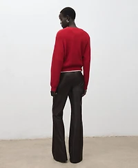 Mango Women's Faux-Leather Flared Pants
