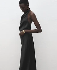 Mango Women's Satin Long Skirt