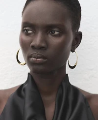 Mango Women's Draped Neck Satin Top