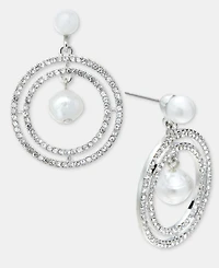 Givenchy Pave & Imitation Pearl Orbital Drop Earrings