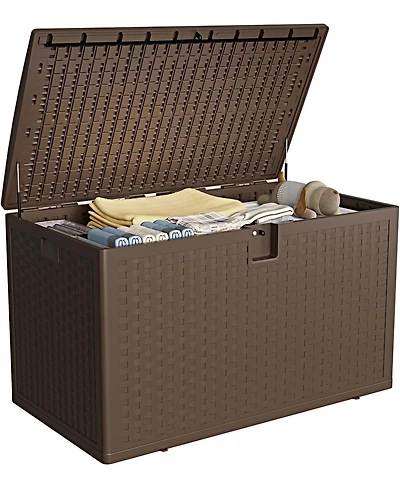 gaomon Outdoor 120-Gallon Waterproof Lockable Storage Box – Durable Deck Organizer for Packages, Patio Furniture & Garden Tools