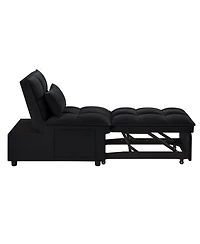 sumyeg 4-in-1 Convertible Sofa Bed with Storage Pockets Adjustable Backrest and Chaise Lounge