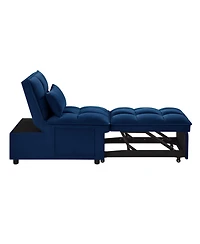 sumyeg 4-in-1 Convertible Sofa Bed with Storage Pockets Adjustable Backrest and Chaise Lounge