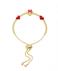 Disney Minnie Mouse Enamel Heart Bolo Bracelet