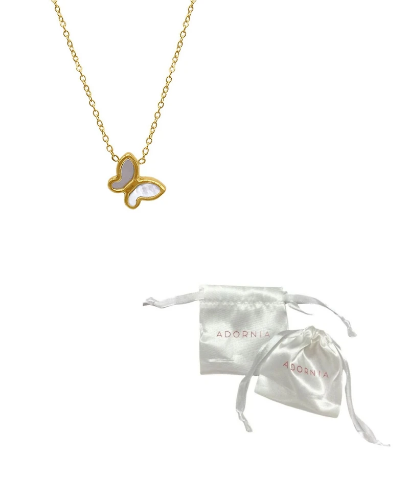 Adornia White Mother Of Pearl Butterfly Necklace