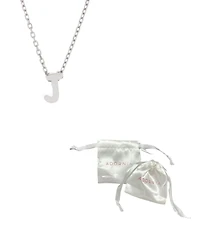 Adornia Rhodium-Plated Mini Initial A Pendant Necklace, 16" + 2" extender